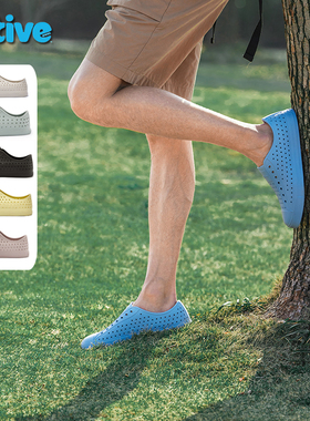 native洞洞鞋Jefferson海藻环保材质包头凉鞋平底轻便透气沙滩鞋