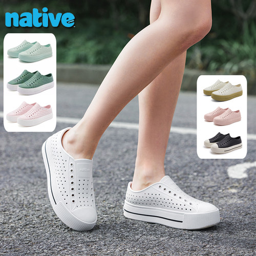 native包头凉鞋厚底增高洞洞鞋女