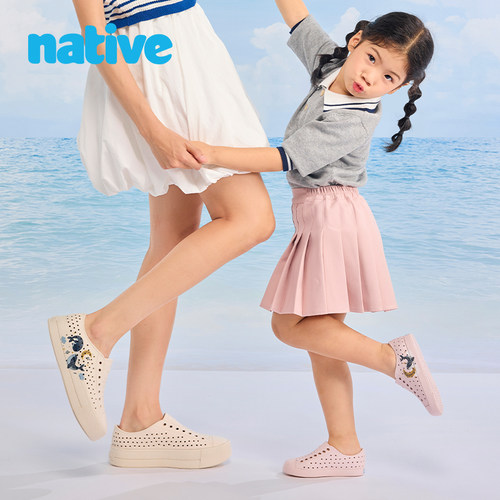 native洞洞鞋亲子款平底包头凉鞋