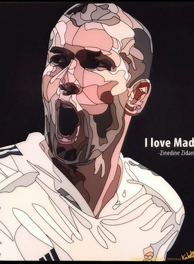 足球施丹齐内丁.齐达内Zinedine.Zidane泰国FamousPop波普挂画