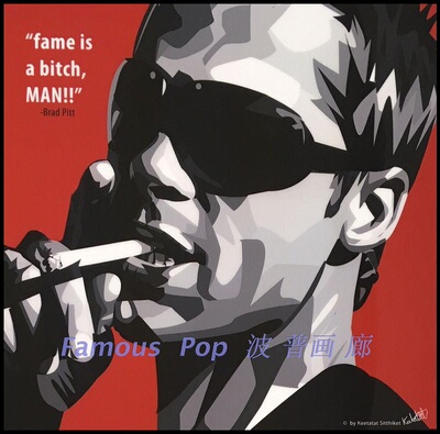 FamousPop波普艺术挂画布拉德.皮特Brad Pitt毕比特布莱德.彼特