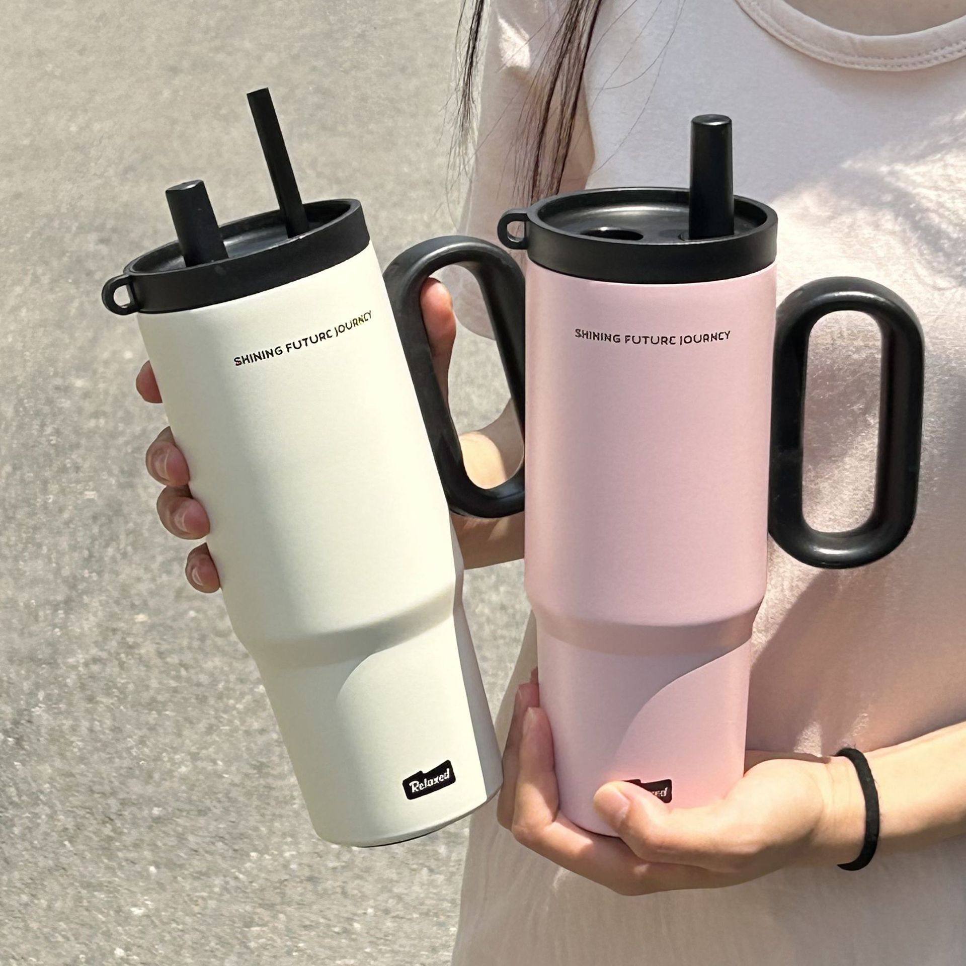 简约巨无霸吸管杯女生大容量咖啡杯高颜值冰霸杯便携中学生保温杯,餐饮具,吸管杯,淘宝优惠券,粉丝福利购,淘宝优惠卷