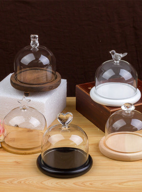 diy爱心永生花微防尘带灯摆件