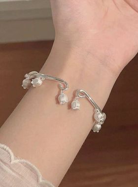 铃兰花开口手镯ins甜美灵动