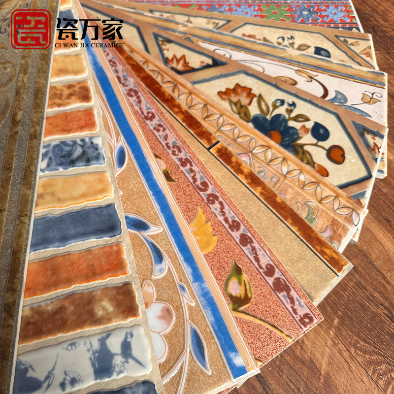 全瓷仿古砖波打线150x500客厅美式复古瓷砖腰线地中海踢脚线