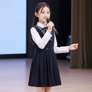 元旦儿童中小学生爱国合唱演出服演讲朗诵比赛服装男女童礼服冬季