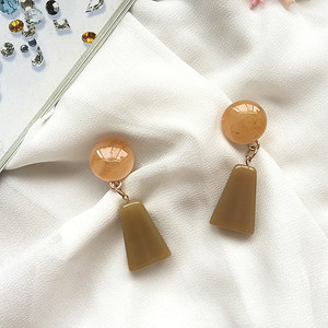 几何手工百搭树脂耳夹耳钉耳环