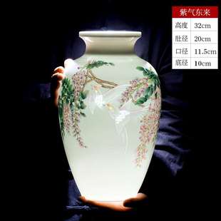 饰博古架瓷器工艺品 家居客厅装 景德镇陶瓷花瓶插花手绘新中式 新款