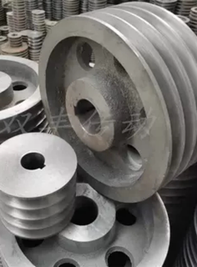 三角皮带轮4槽C型外径120-300mm铸铁C槽带键槽内径电机四槽皮带盘