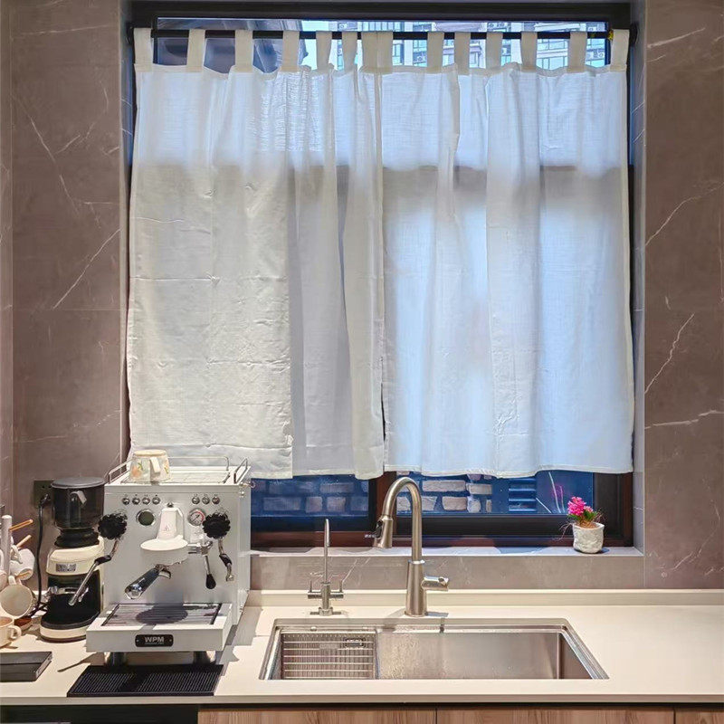 窗帘成品厨房窗帘半帘亚麻棉麻布飘窗半截式透光遮挡帘短帘挂帘,居家布艺,成品窗帘,淘宝优惠券,粉丝福利购,淘宝优惠卷