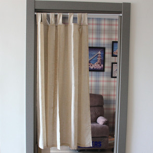 外贸吊带试北欧原麻遮光卧室单片门帘窗帘隔断帘防风挡风帘子