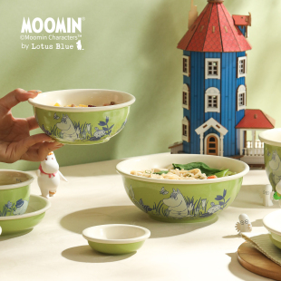 蓝莲花家居moomin姆明高颜值陶瓷饭碗面碗汤碗家用儿童餐具套装