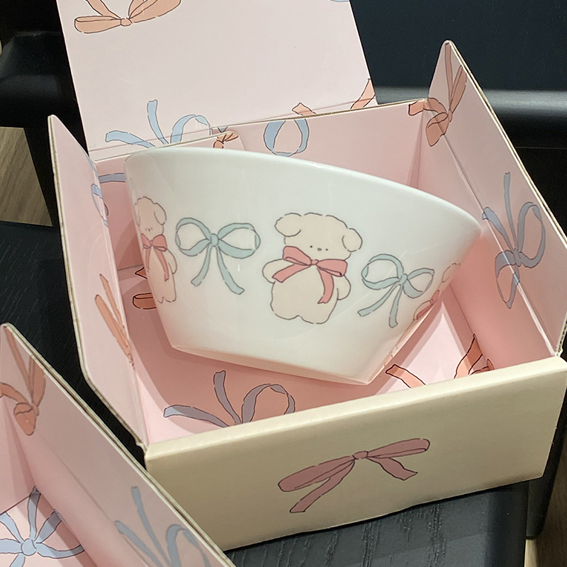 蓝莲花家居小兔骨瓷餐具饭碗