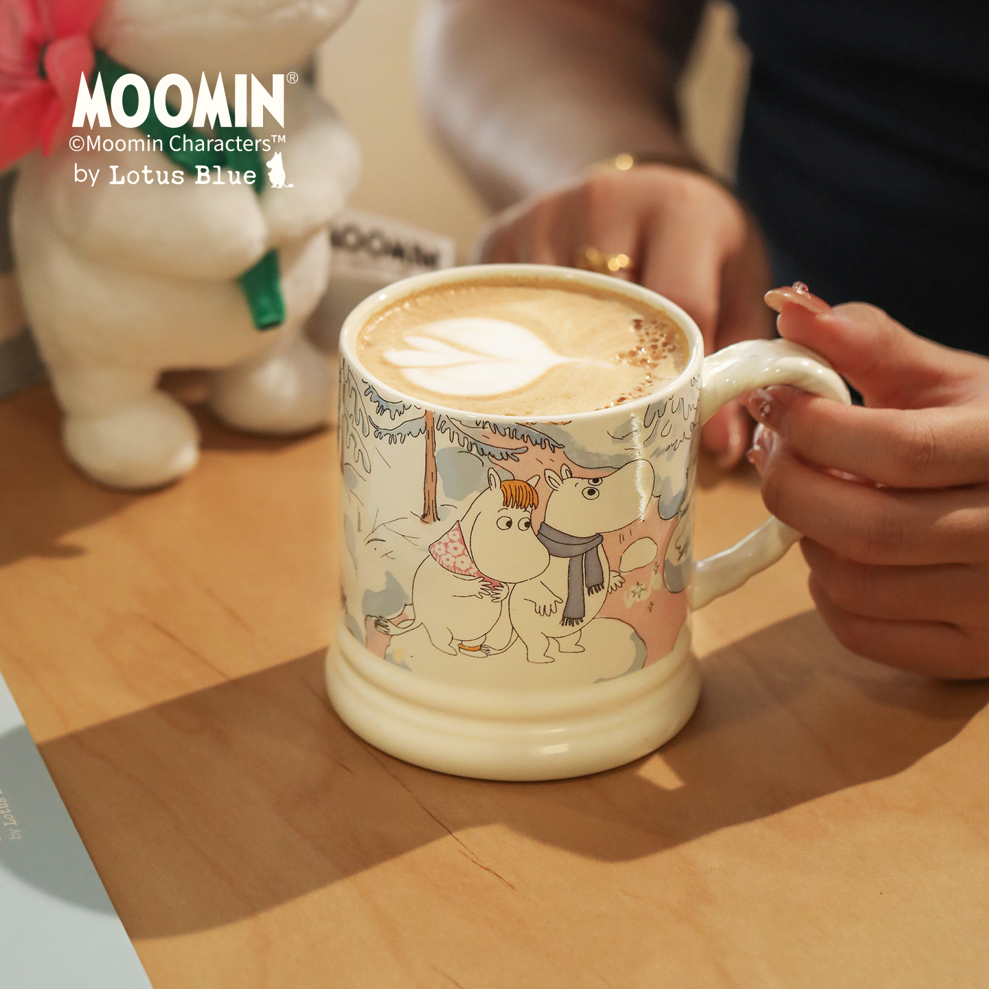 蓝莲花陶瓷高颜值咖啡杯