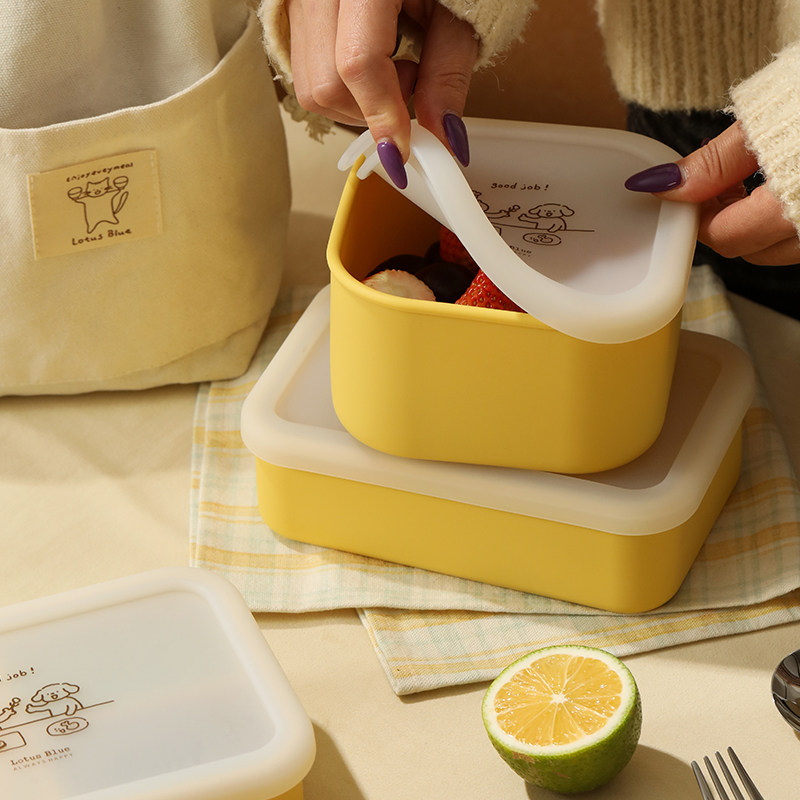 蓝莲花家居硅胶保鲜盒食品级