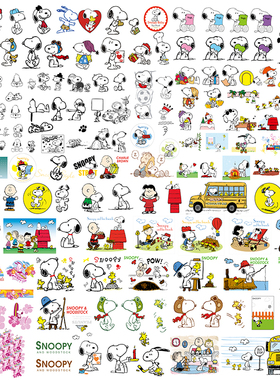 卡通史努比可爱小狗图案ai矢量图插画服装印花烫画素材329张