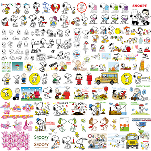 卡通史努比可爱小狗图案ai矢量图插画服装印花烫画素材329张