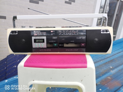 二手原装进口日产白色长条形收录两用机收音机录音机