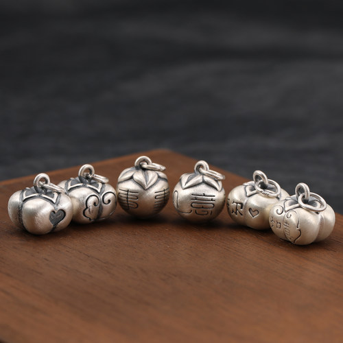 足银999柿柿如意吊坠挂件