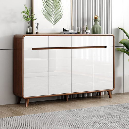 新中式家用简约鞋柜客厅门口玄关柜入户2024新款爆款实木隔断柜子