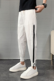 2021夏季新款白色休闲裤潮牌修身韩版拉链束脚裤薄款裤子，男装休闲裤，电商A327