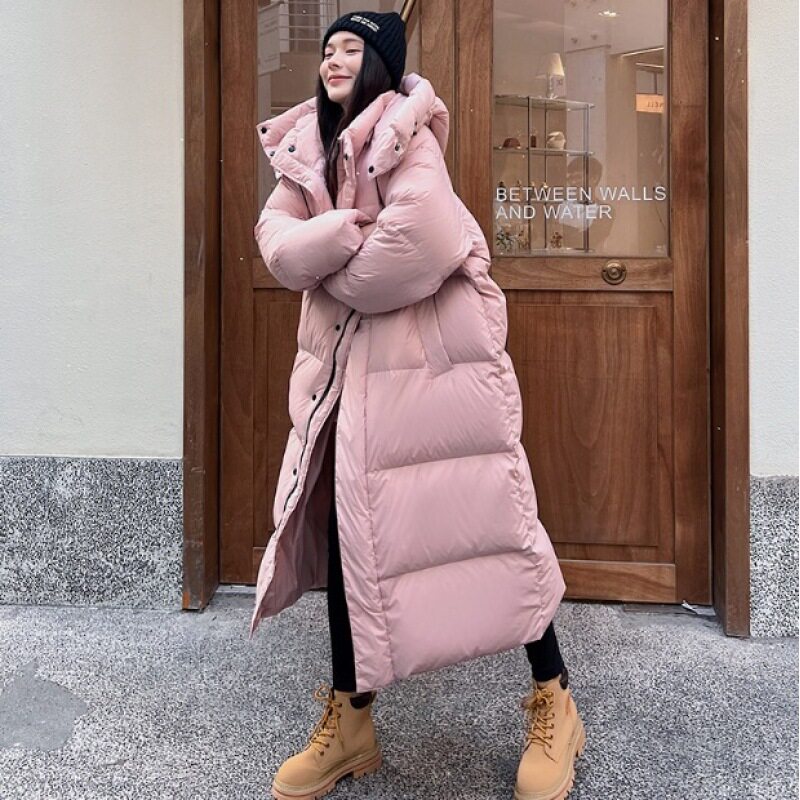 白鸭绒羽绒服女款2026年冬季新款长款过膝加厚韩版高级感炸街外套