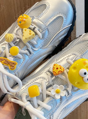 ins风可爱立体卡通黄色奶酪鞋扣可拆卸鞋子装饰配件鞋带扣DIY鞋花