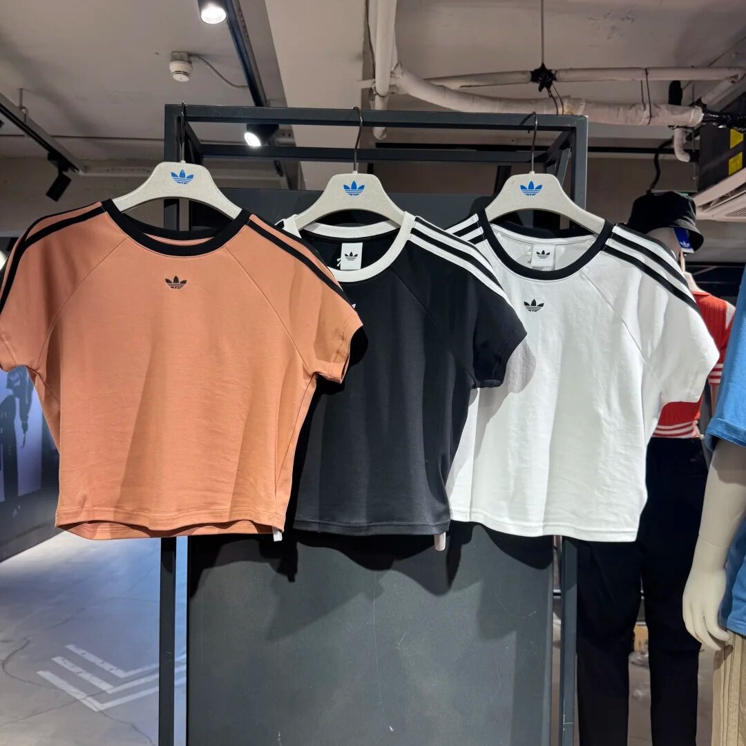 Adidas阿迪达斯三叶草女子短袖圆领插肩袖显瘦运动休闲T恤KT7793