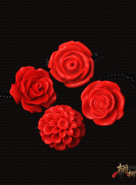 朱砂红色弹力线新娘饰品戒指