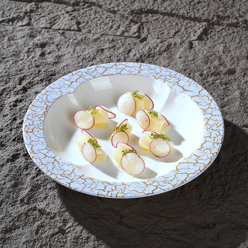 陶瓷圆形如意商用创意菜盘子深盘