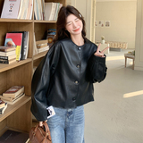 现货春装新款简约皮衣2C198-5880-P135-K198，女装皮衣，2C198