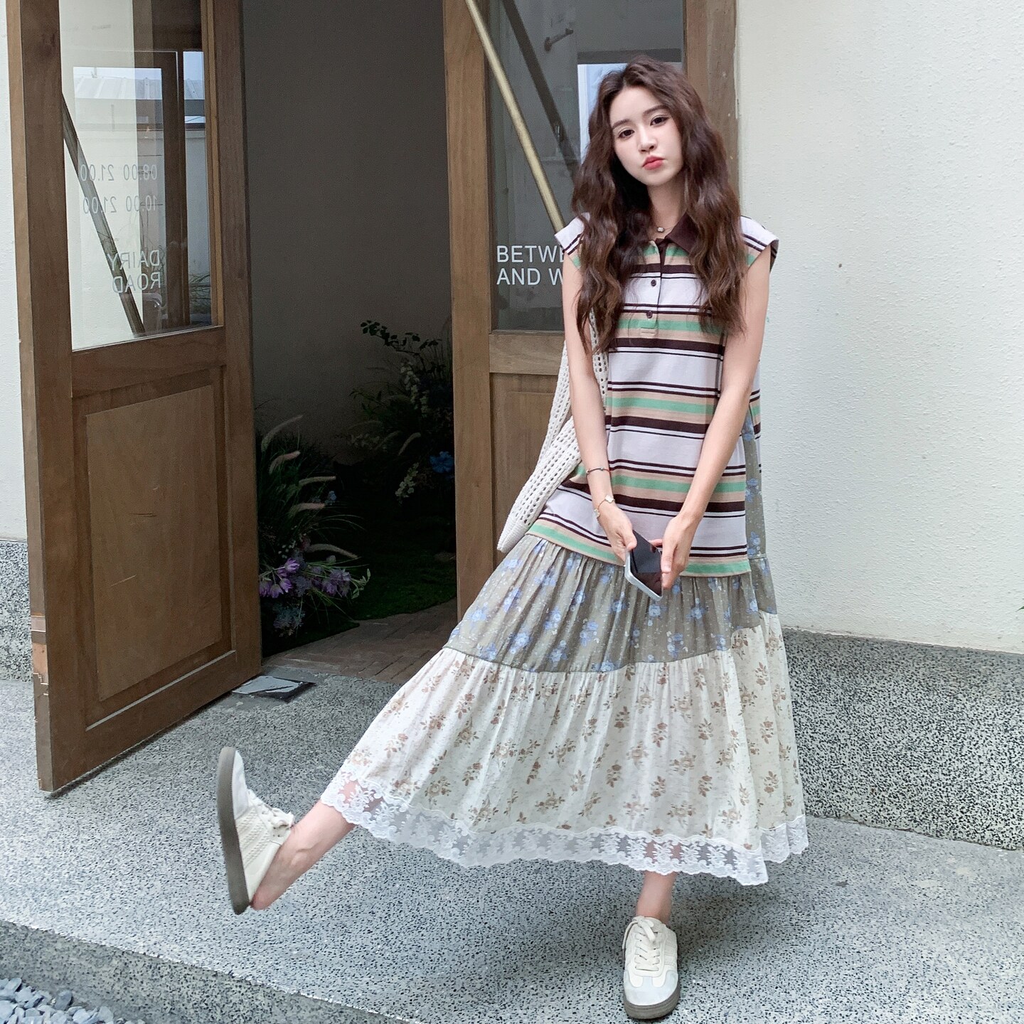 撞色拼接假两件无袖连衣裙女2025年夏季新款设计感甜美减龄背心裙,女装连衣裙,2C198