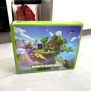 我 礼物 世界磁力方块积木磁吸儿童益智玩具彩收纳盒装