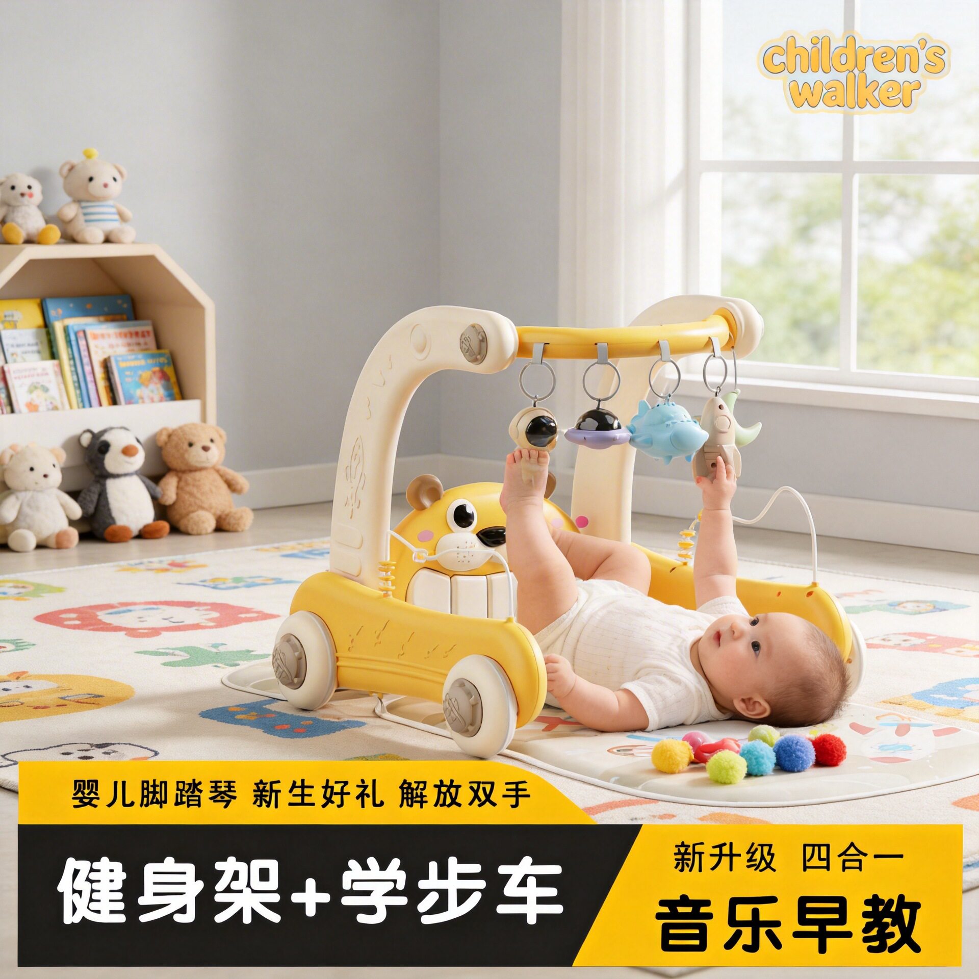 婴儿脚踏钢琴健身架 0-1岁早教宝宝益智启蒙安抚玩具婴儿玩具
