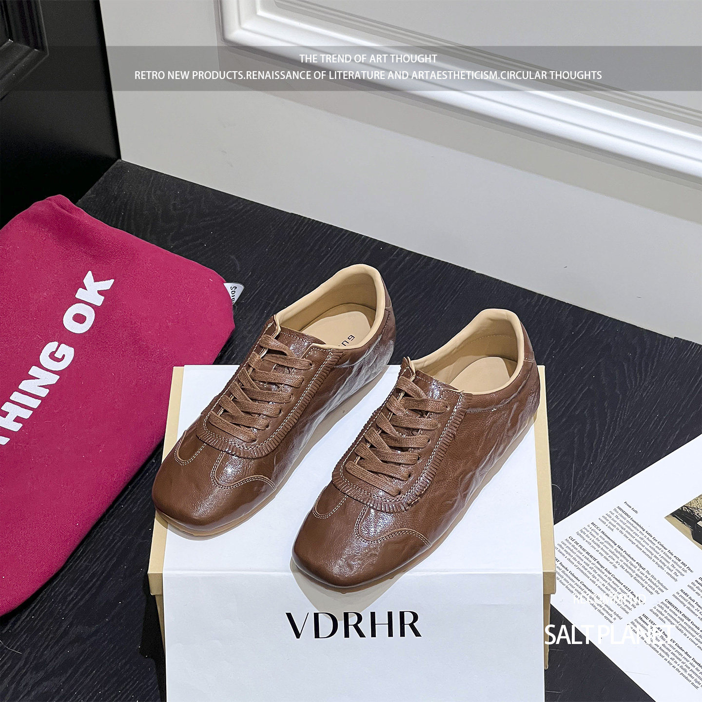 棕色复古德训鞋女2026春季新款平底休闲厚底内增高板鞋百搭阿甘鞋,女鞋,德训鞋,淘宝优惠券,粉丝福利购,淘宝优惠卷