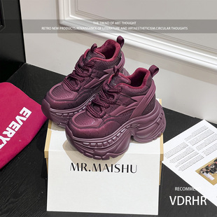 10cm内增高老爹鞋女鞋2025新款冬季厚底松糕休闲运动鞋小个子潮