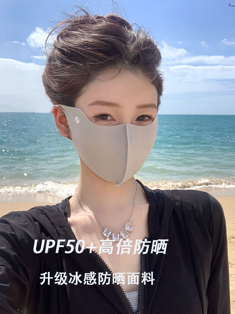 DRIVING EYE PROTECTION SUNSCREEN MASK FOR WOMENS SUMMER ANTI-ULTRAVIOLET ICE SILK FULL FACE SUNSHADE FACE MASK PROTECTIVE BREATHABLE MASK