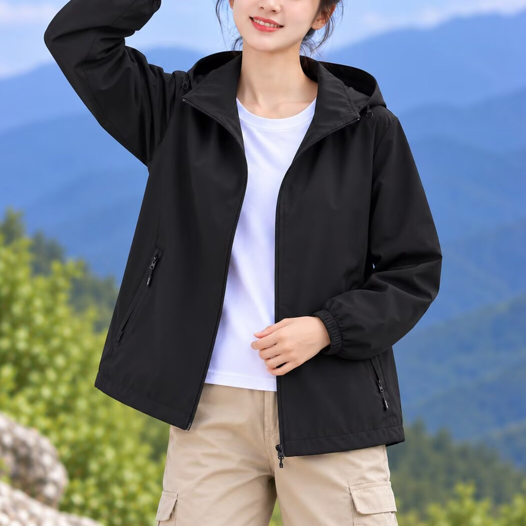 2026秋季女士大码防水可拆帽夹克