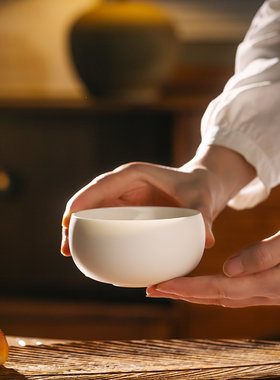 全手工素白压纹杯极简