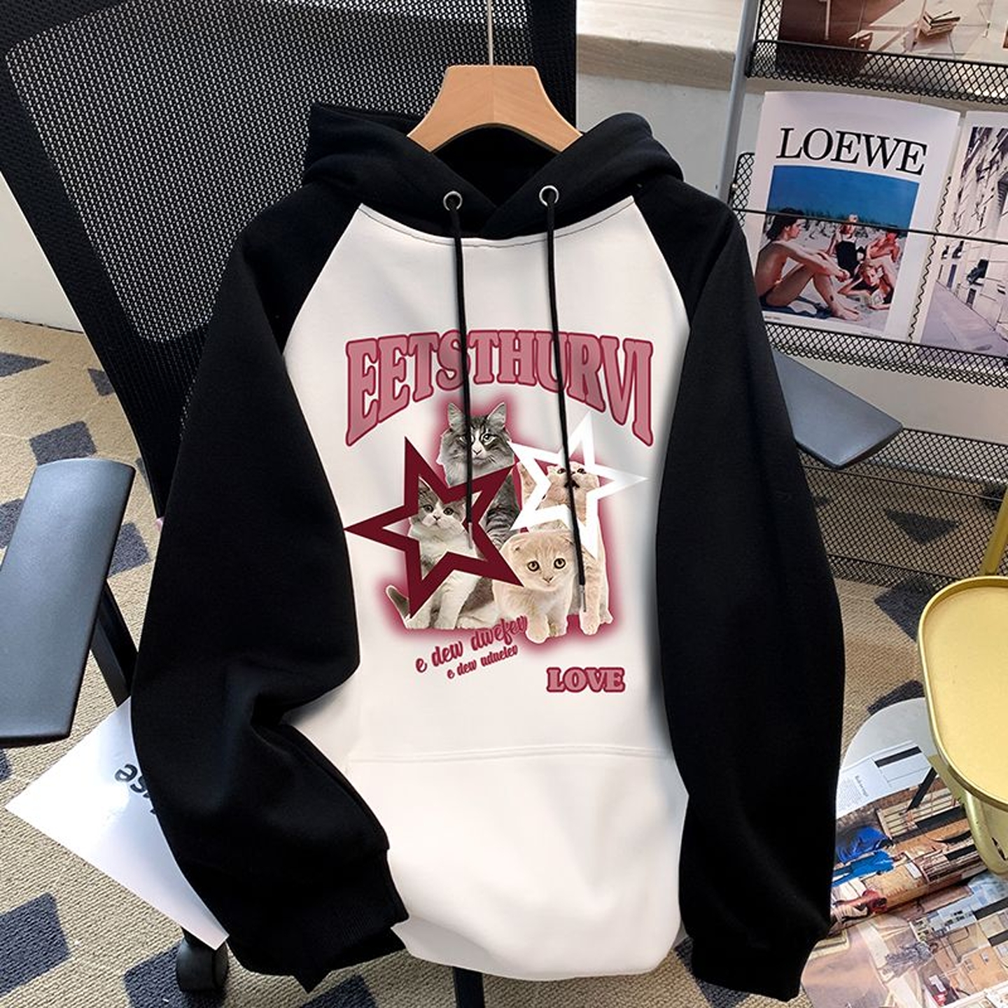 中大儿童美式休闲连帽纯棉卫衣