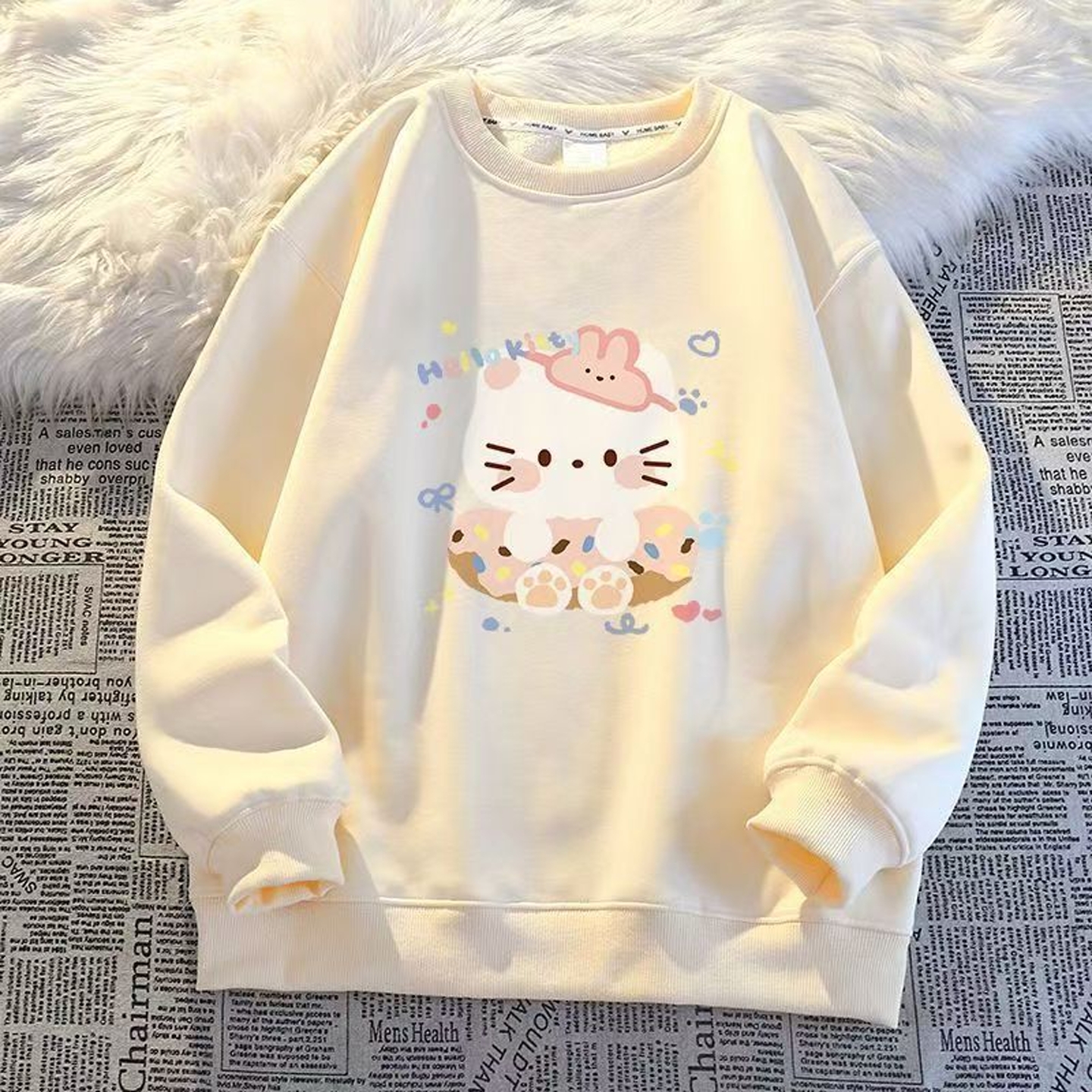 女童洋气可爱卡通圆领纯棉卫衣