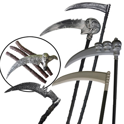 万圣节鬼死神武器cos配饰道具兵器可拆卸大斧镰刀骷髅装备