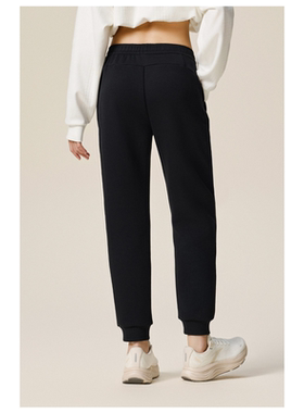 Z安踏卫裤女士秋新款黑色针织运动裤简约百搭休闲长裤162537322N