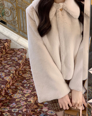 Starry日系甜美环保皮草小外套