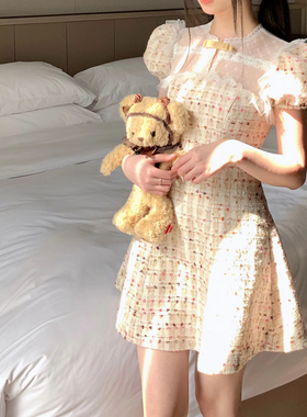 Starry 微糖可露丽/蕾丝小香风收腰连衣裙 蝴蝶结粗花呢A字公主裙