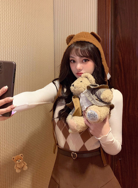 Starry 手心里的温暖/ 木耳边堆堆领打底衫 日系甜美内搭针织上衣