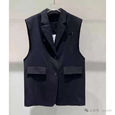 西装领毛边设计气质通勤百搭马甲