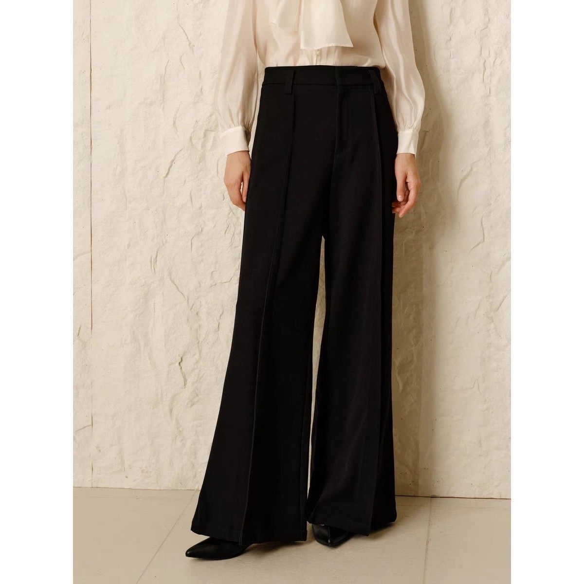 休闲裤 秋冬时尚新款钩扣中缝走线通勤百搭西装面料宽松 长裤0.91,女装/女士精品,西装裤/正装裤,淘宝优惠券,粉丝福利购,淘宝优惠卷