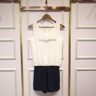 高端新品 字母印花无袖 连身裤 女甜美时尚 0.23 拉链开襟百搭 连衣裤