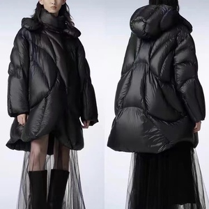 白鸭绒羽绒服 时尚新款立领可拆卸连帽按扣开襟小众高级 外套0.57